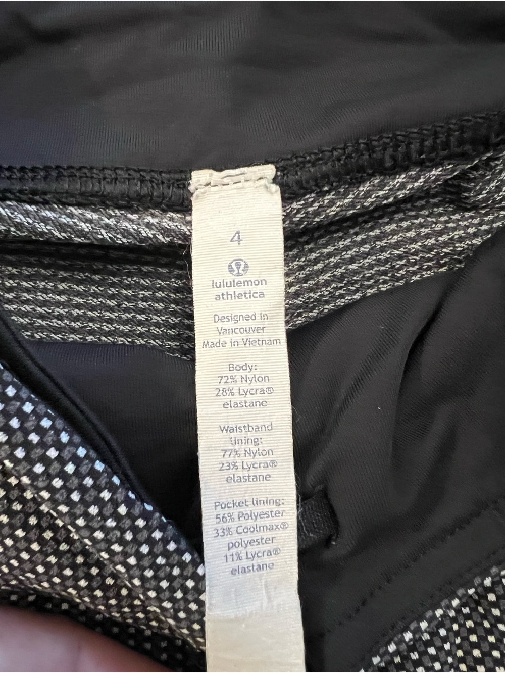 lululemon athletica Black with White Microdot Hybrid Shorts